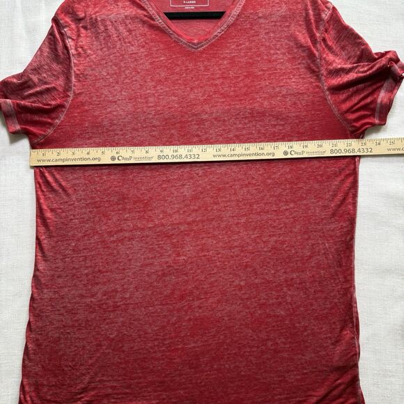 Buckle Black Mens Burnout V-Neck T-Shirt Large Casual Short Sleeve Red - Picture 4 of 5